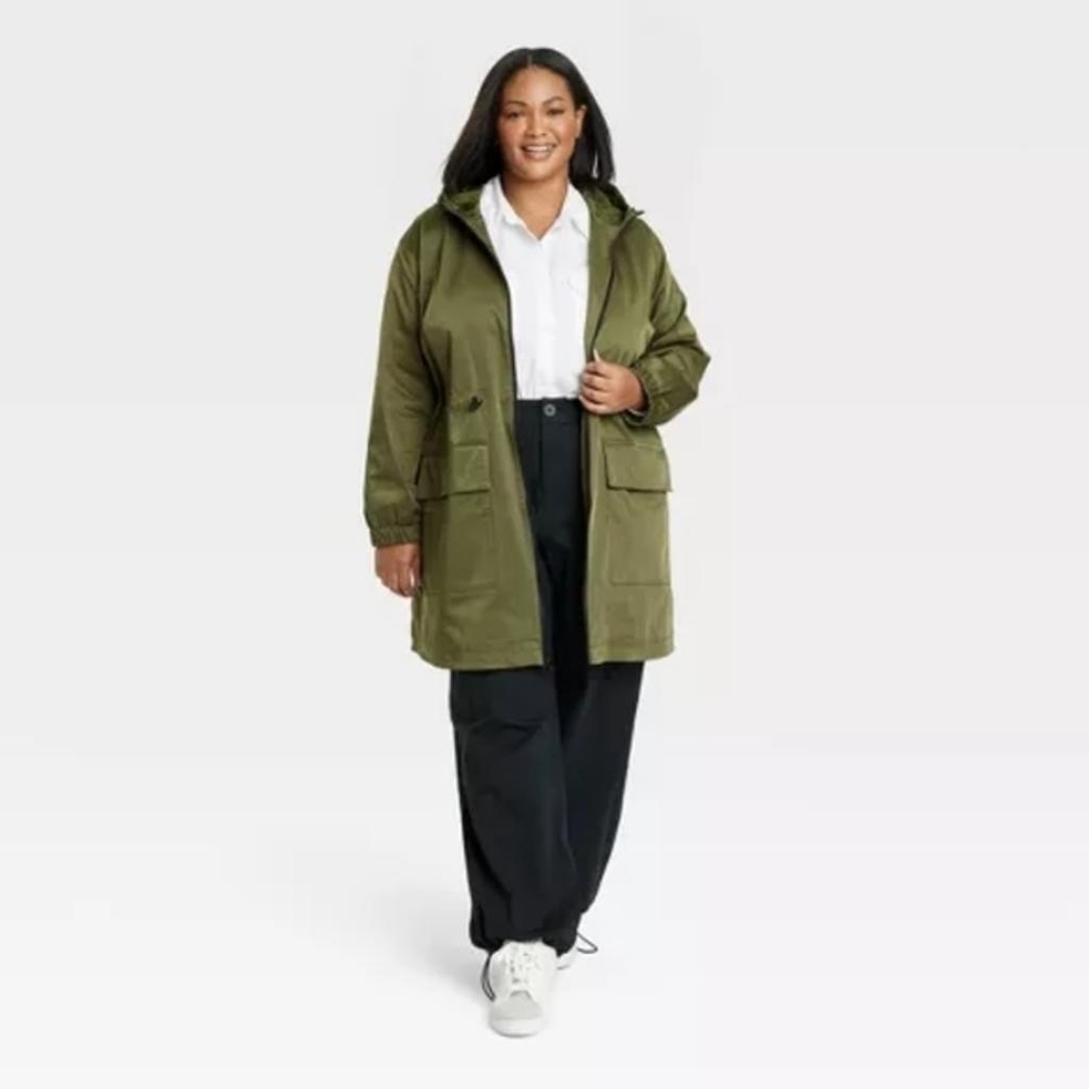 Ava & Viv Dark Green Hooded Jacket